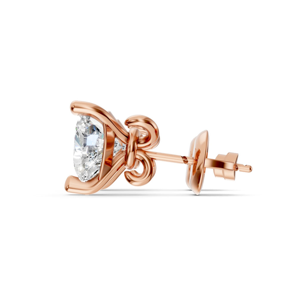 Heart Cut Lab-Grown Diamond Stud Earrings
