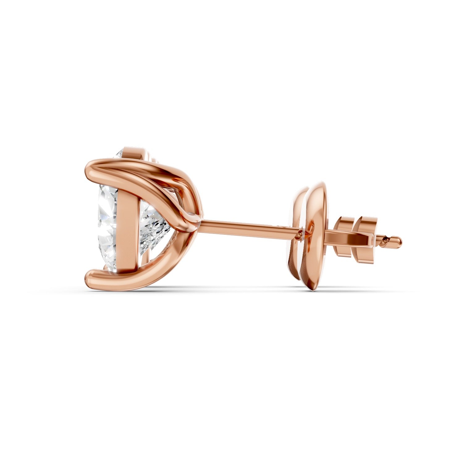Heart-Shaped Lab-Grown Diamond Stud Earrings