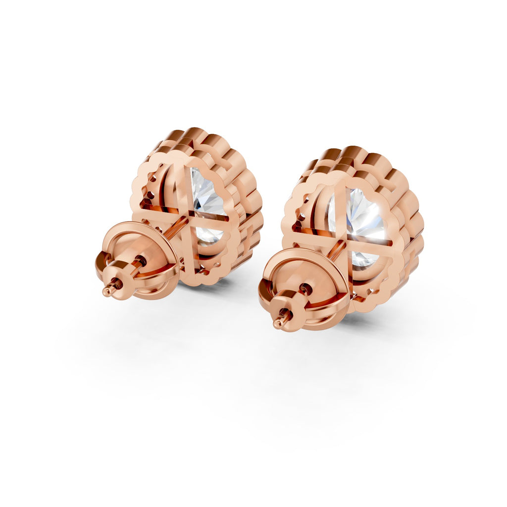 Oval Cut Lab-Grown Diamond Halo Stud Earrings