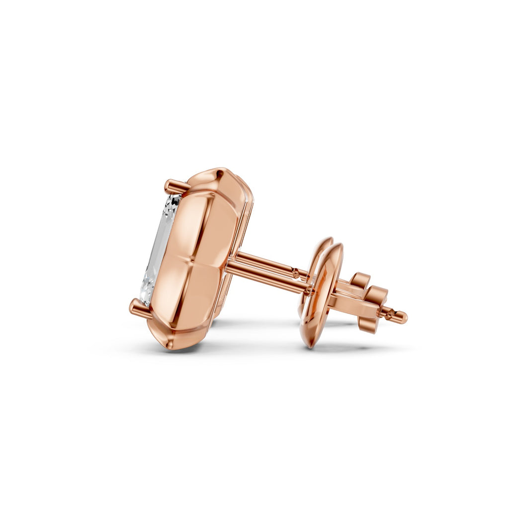 Emerald Cut Lab-Grown Diamond Stud Earrings