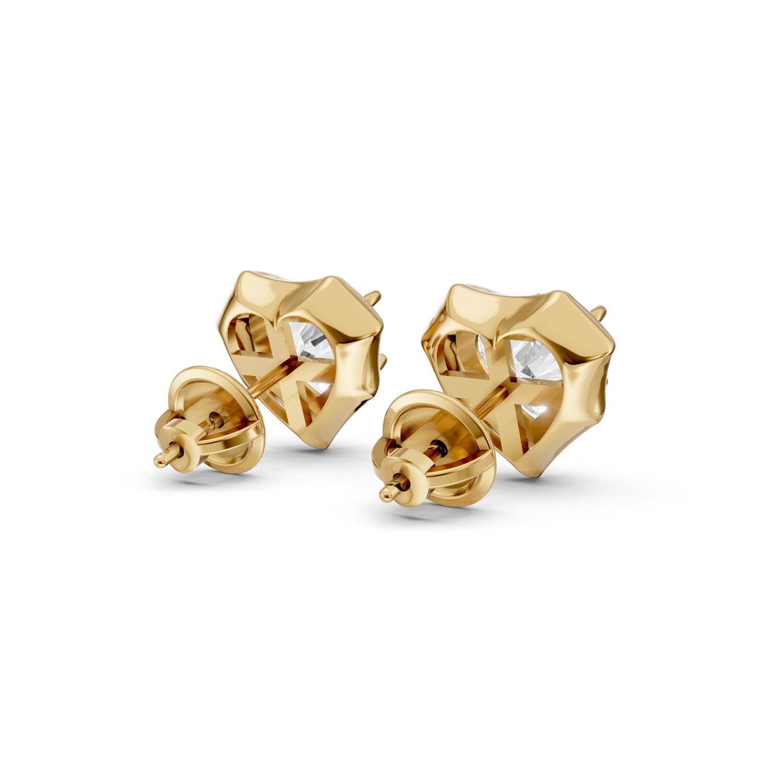 Heart Cut Lab-Grown Diamond Stud Earrings