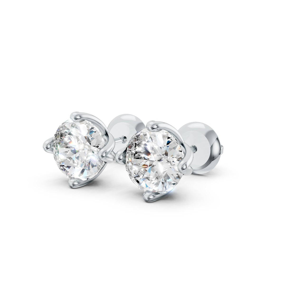 Round Brilliant Lab-Grown Diamond Stud Earrings