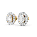 Oval Cut Lab-Grown Diamond Halo Stud Earrings