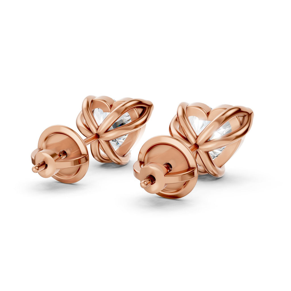 Heart Shape Lab-Grown Diamond Stud Earrings