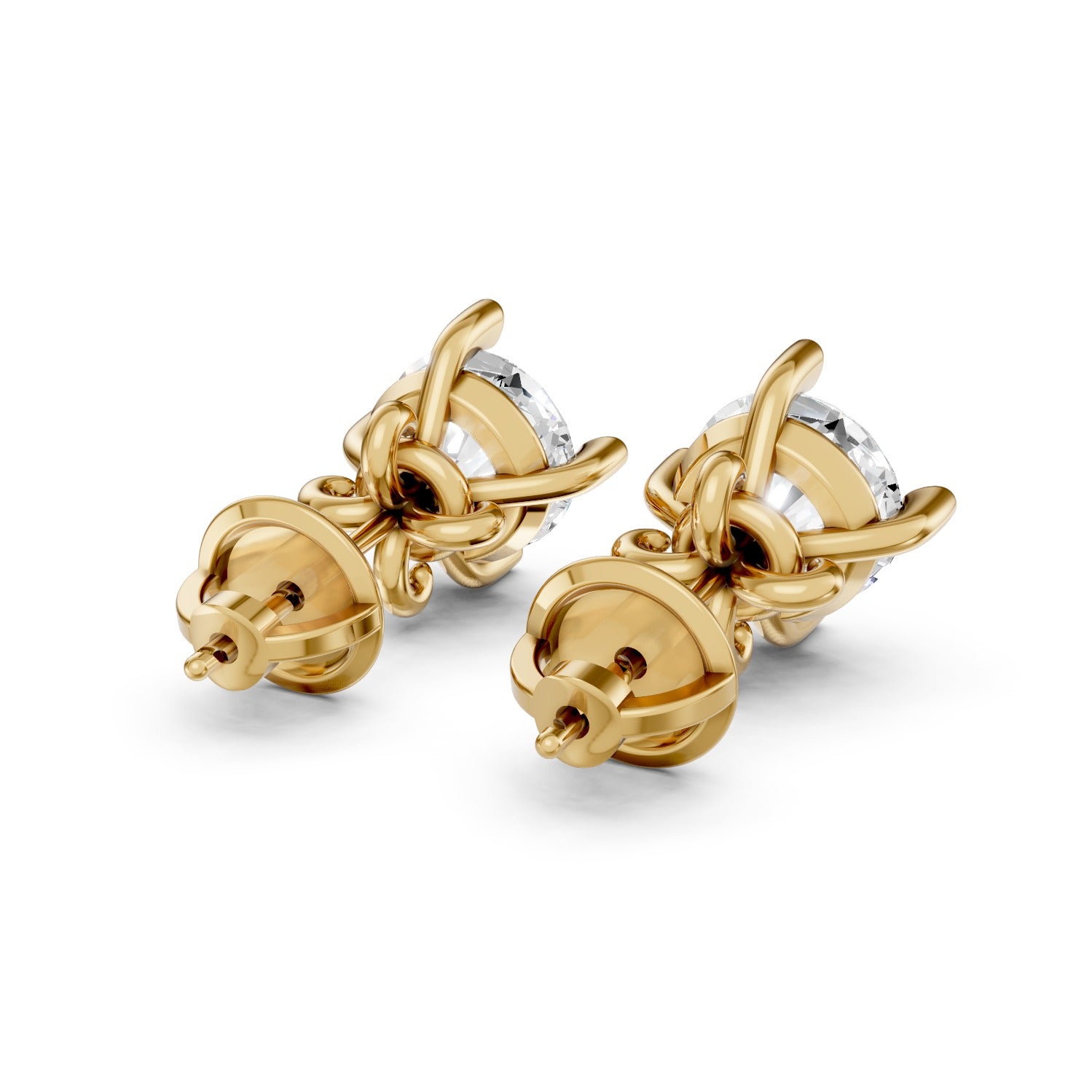Round Cut Lab-Grown Diamond Stud Earrings