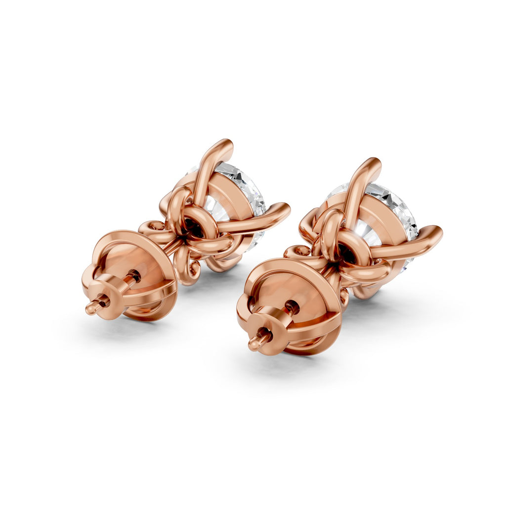 Round Cut Lab-Grown Diamond Stud Earrings