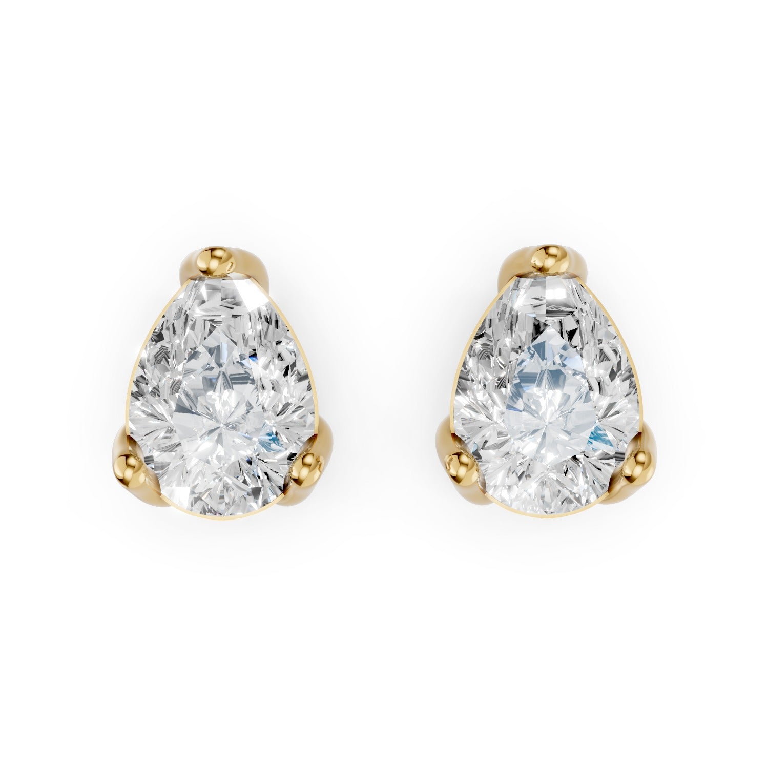 Pear Shape Lab-Grown Diamond Stud Earrings