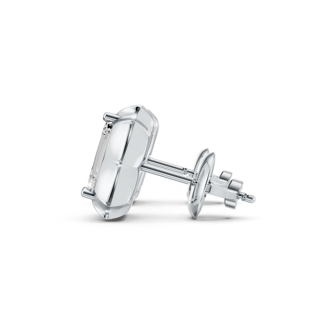 Emerald Cut Lab-Grown Diamond Stud Earrings