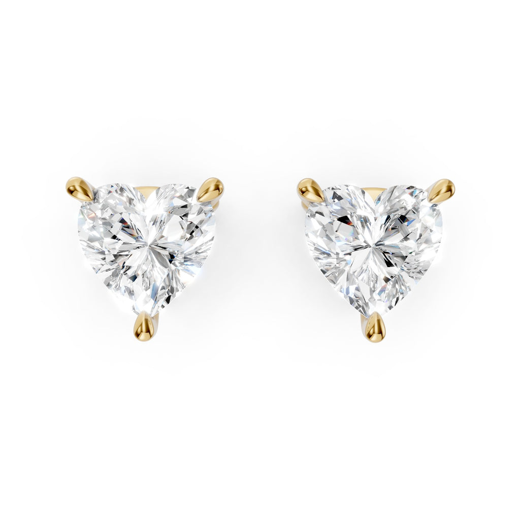 Heart Cut Lab-Grown Diamond Stud Earrings