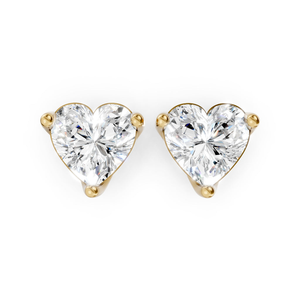 Heart-Shaped Lab-Grown Diamond Stud Earrings