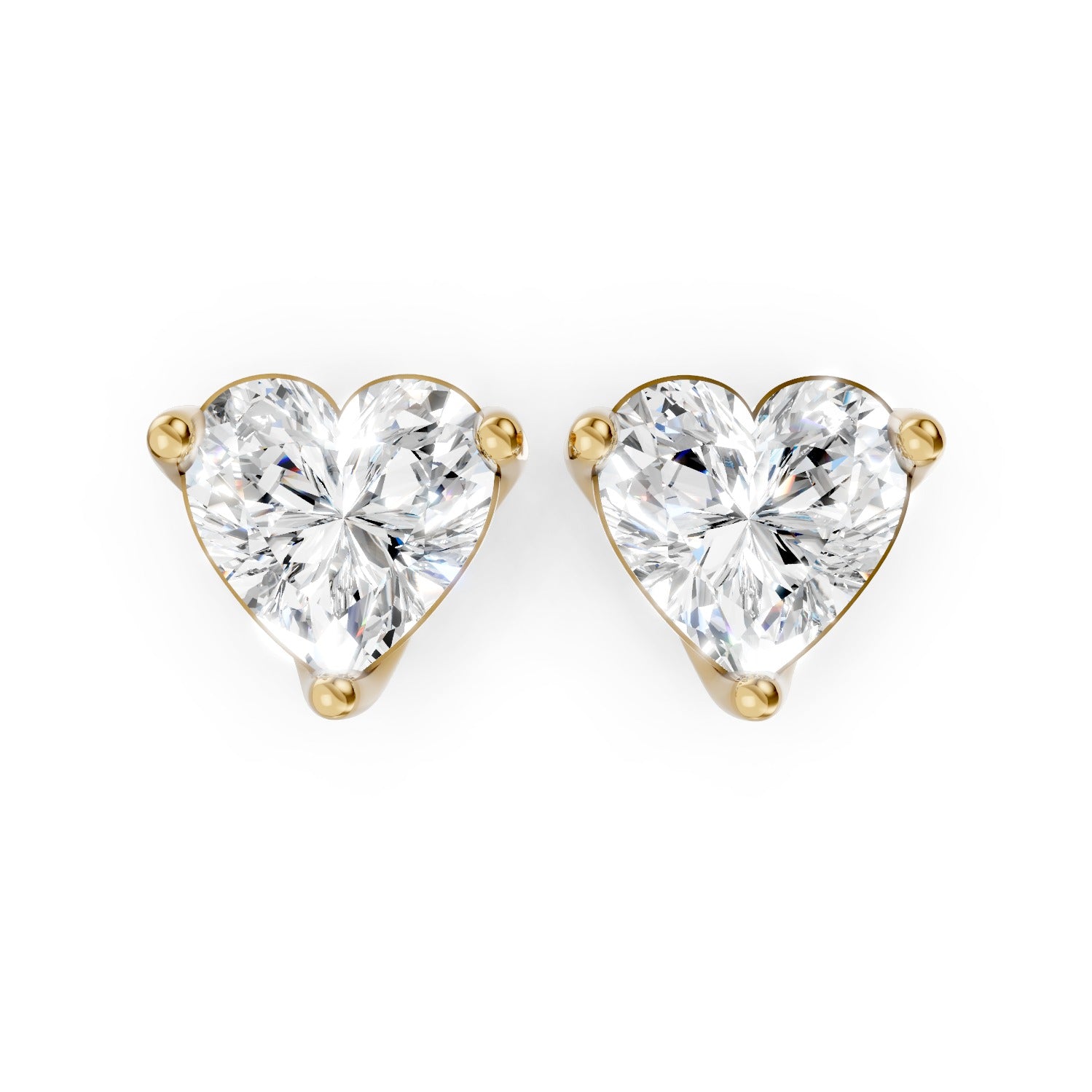 Heart-Shaped Lab-Grown Diamond Stud Earrings