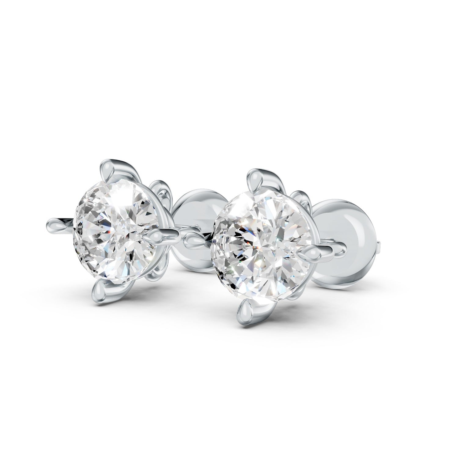 Round Cut Lab-Grown Diamond Stud Earrings