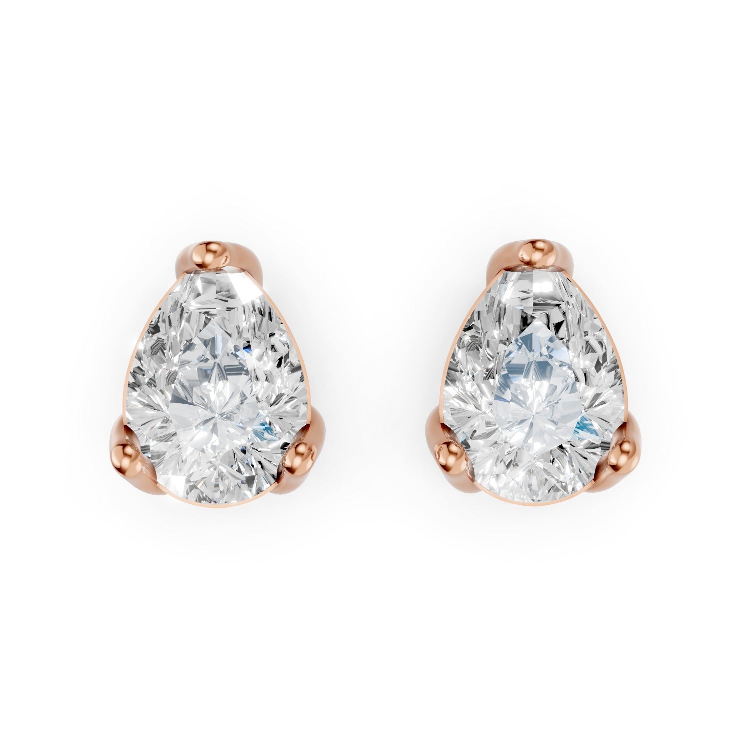 Pear Shape Lab-Grown Diamond Stud Earrings