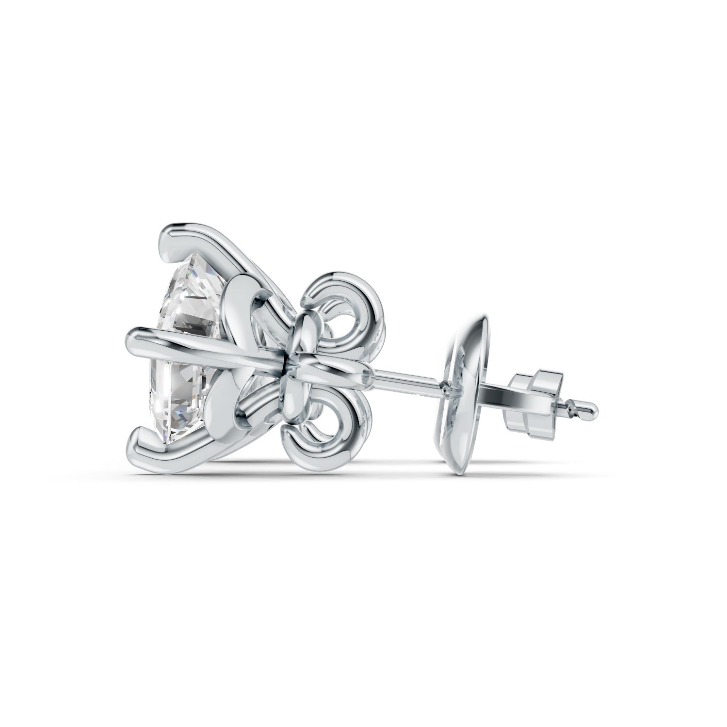 Emerald Cut Lab-Grown Diamond Stud Earrings