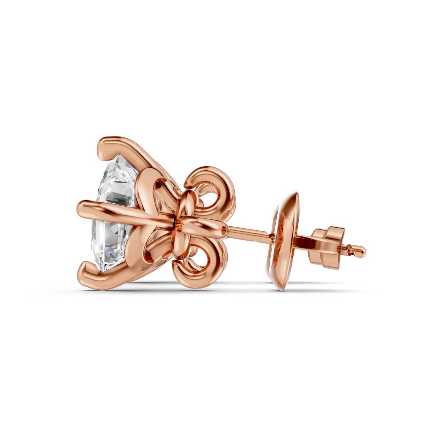 Emerald Cut Lab-Grown Diamond Stud Earrings