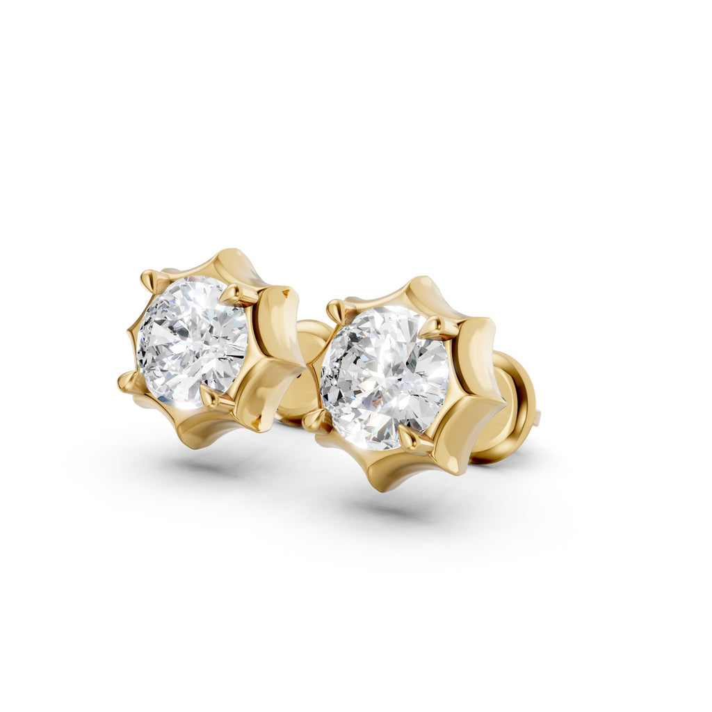 Round Cut Lab-Grown Diamond Stud Earrings