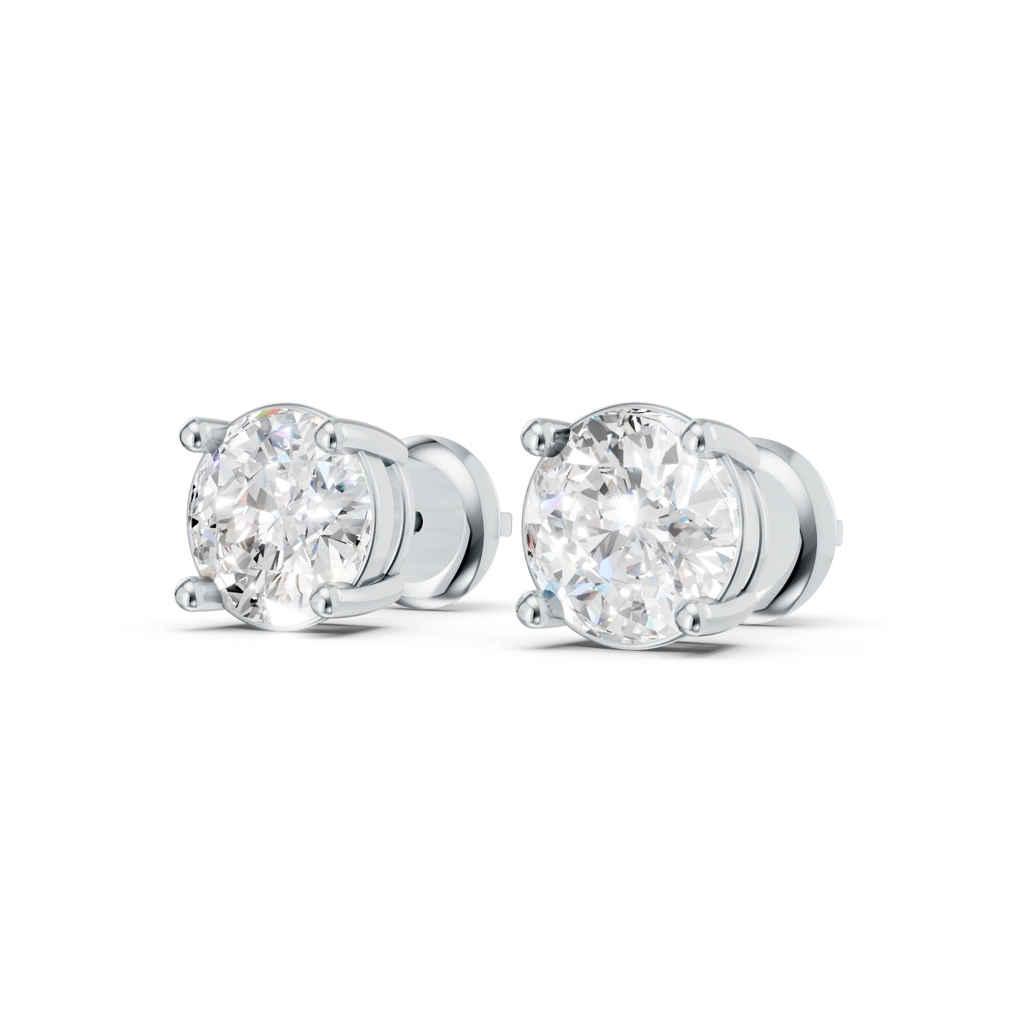 Round Cut Lab-Grown Diamond Stud Earrings