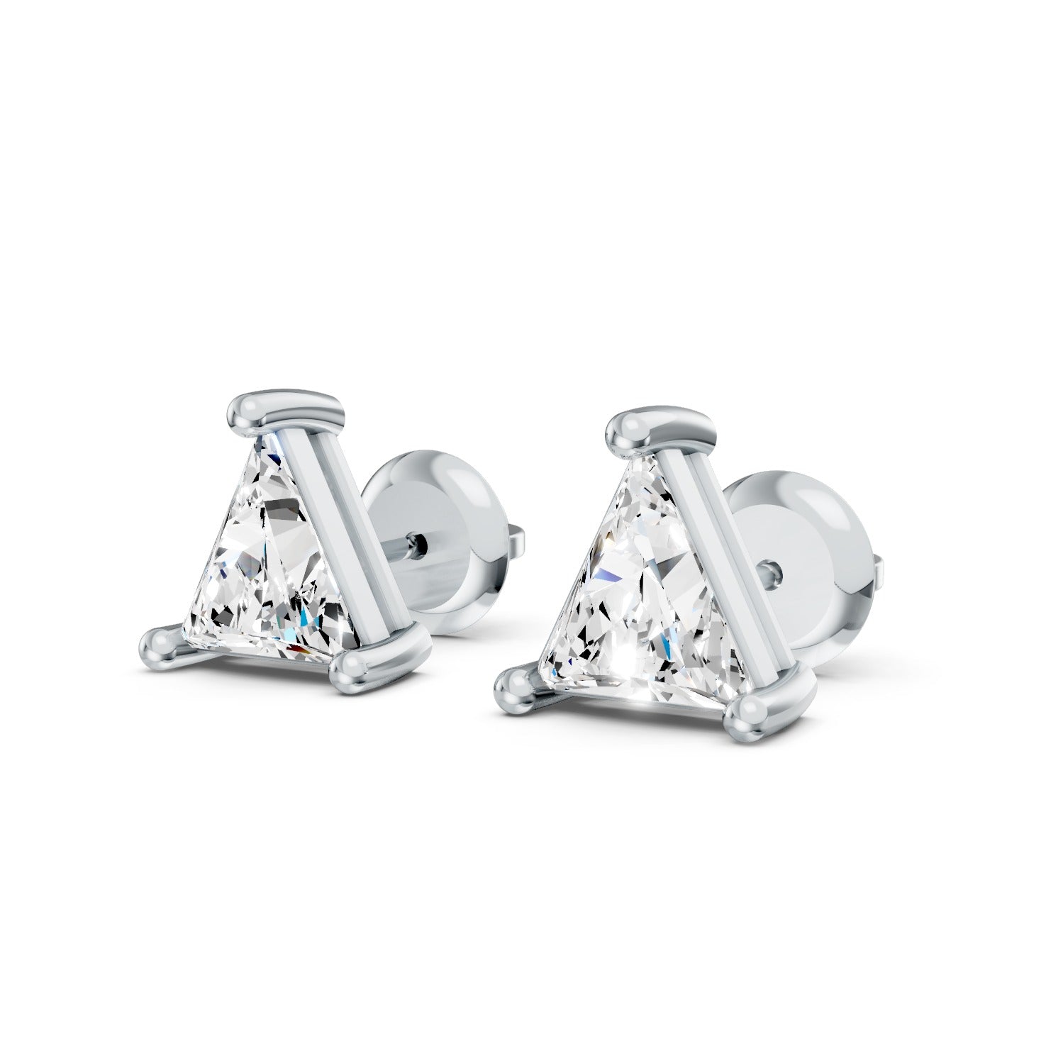 Triangle Cut Lab-Grown Diamond Stud Earrings