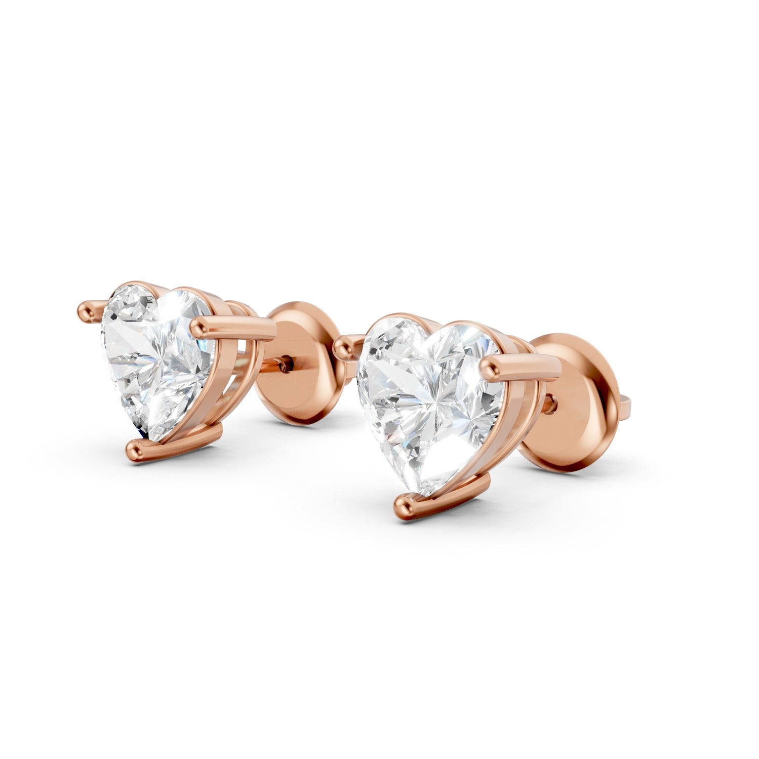 Heart Cut Lab-Grown Diamond Stud Earrings