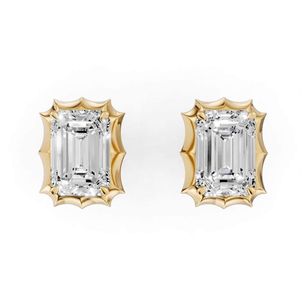 Emerald Cut Lab-Grown Diamond Stud Earrings