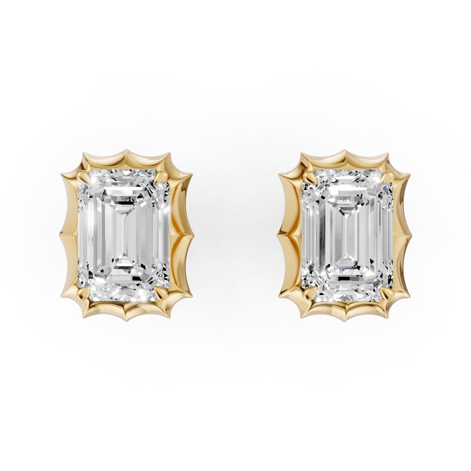 Emerald Cut Lab-Grown Diamond Stud Earrings