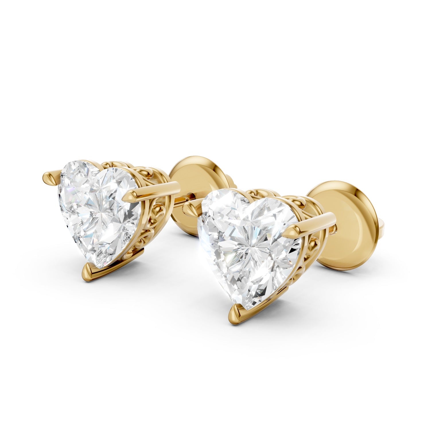 Heart Shape Lab-Grown Diamond Stud Earrings