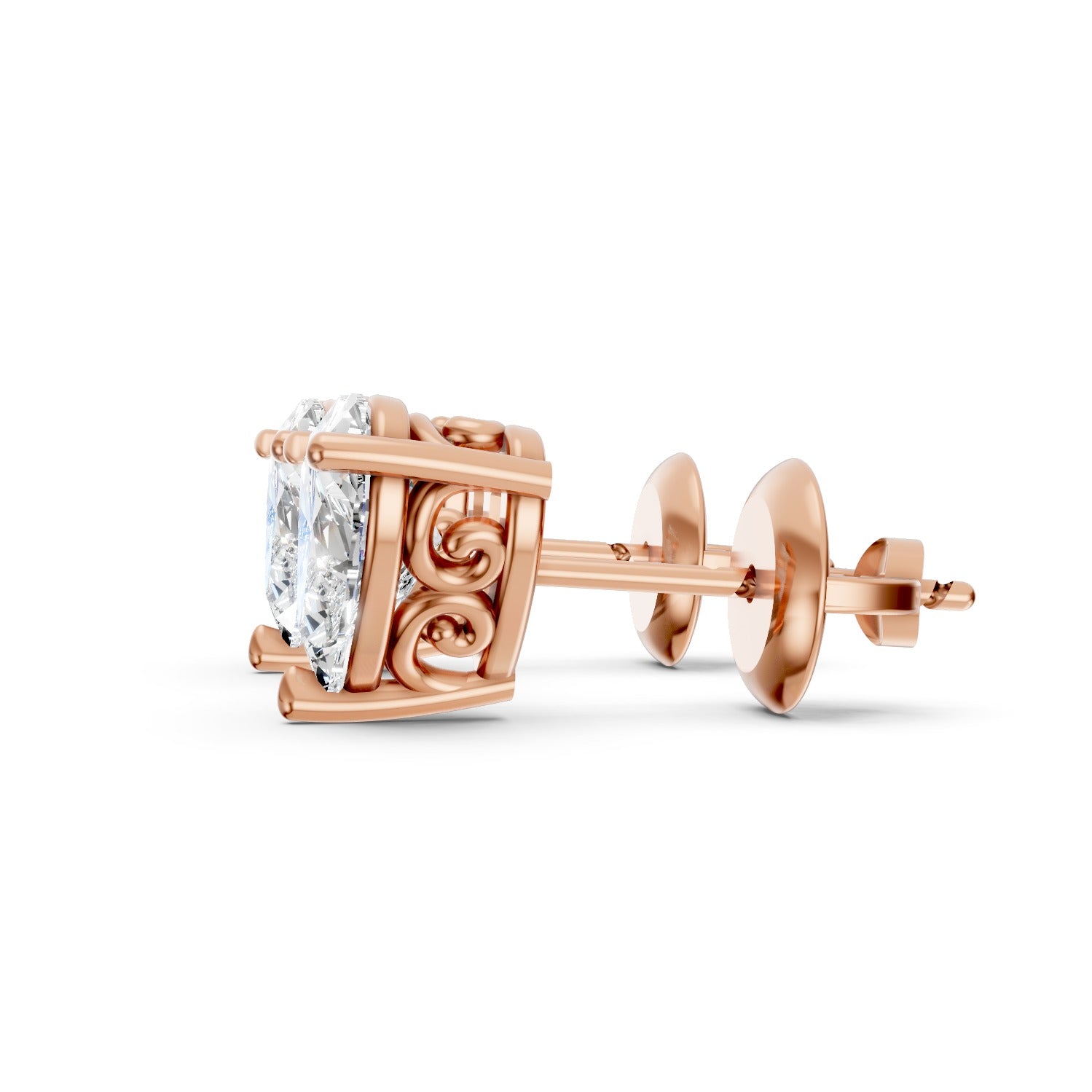 Heart Shape Lab-Grown Diamond Stud Earrings