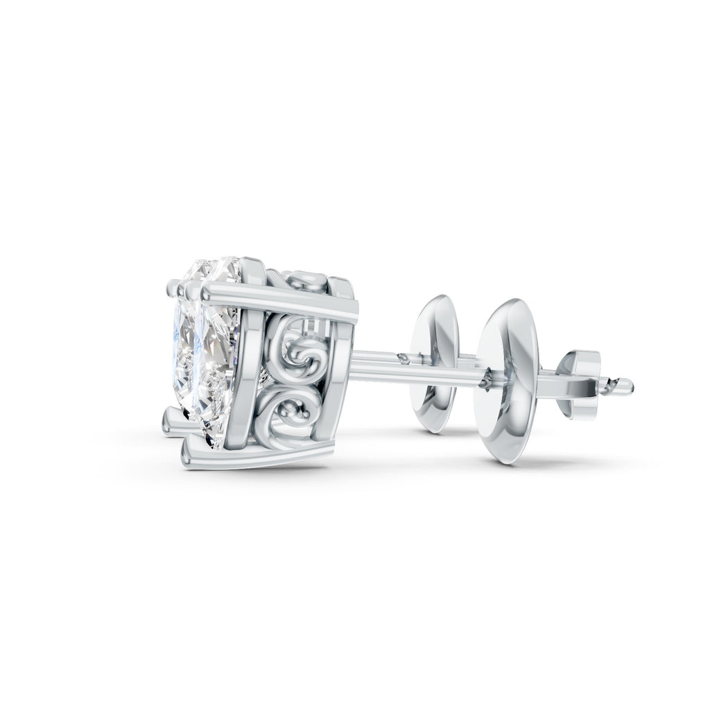 Heart Shape Lab-Grown Diamond Stud Earrings