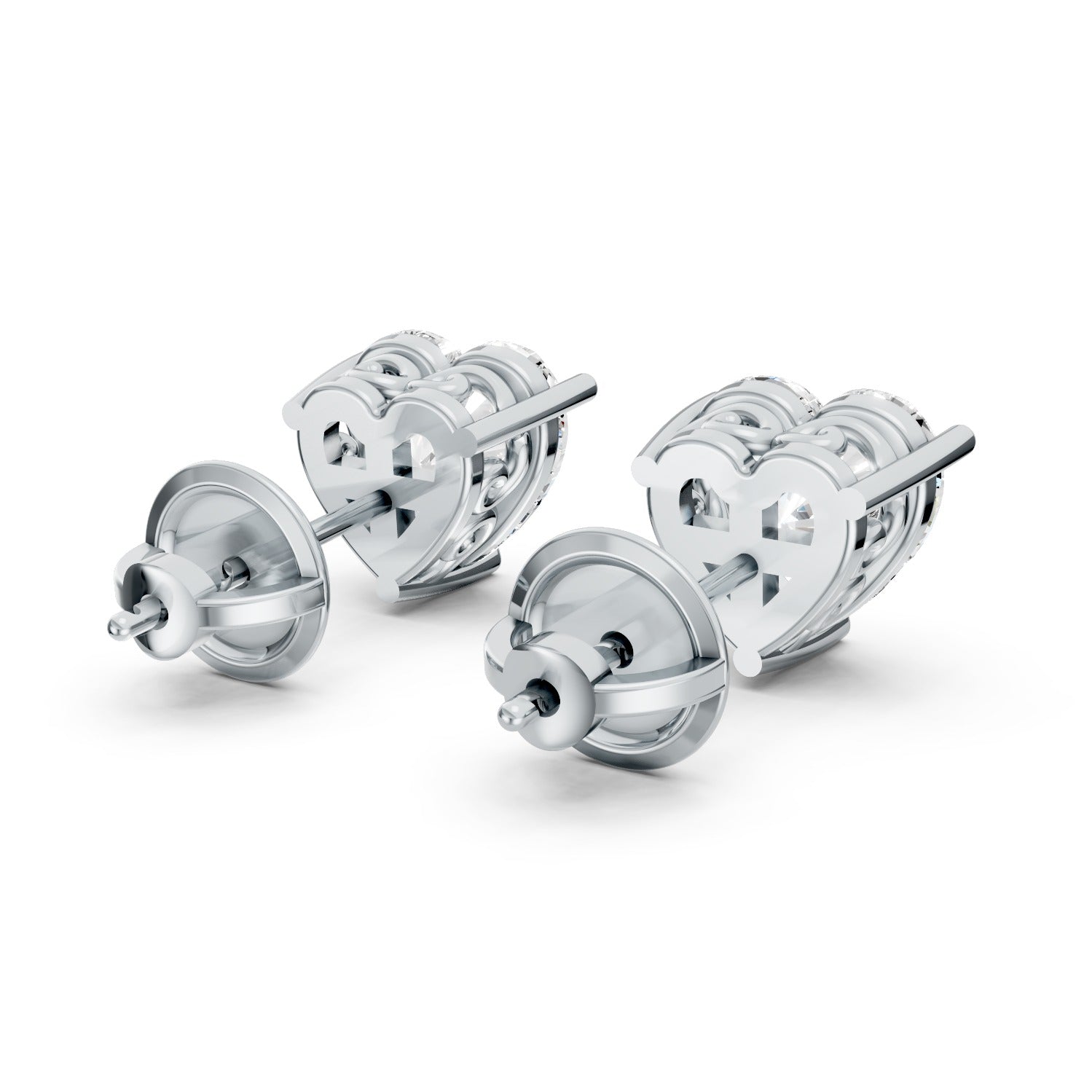 Heart Shape Lab-Grown Diamond Stud Earrings