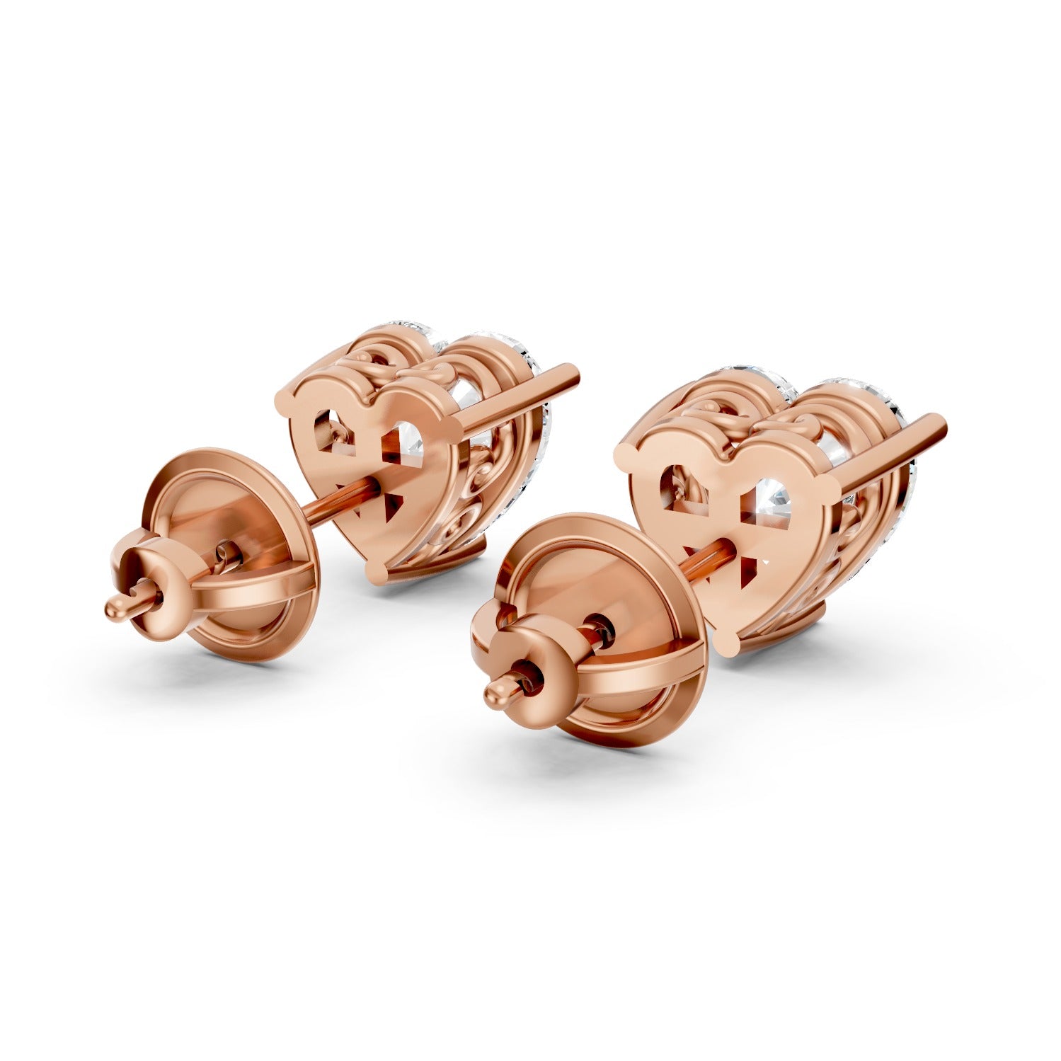 Heart Shape Lab-Grown Diamond Stud Earrings