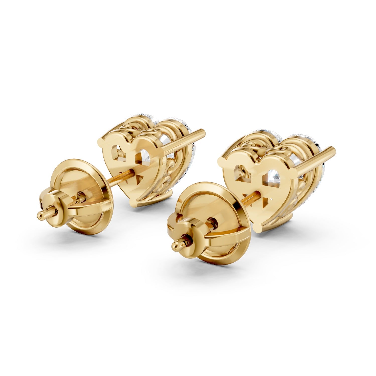 Heart Shape Lab-Grown Diamond Stud Earrings