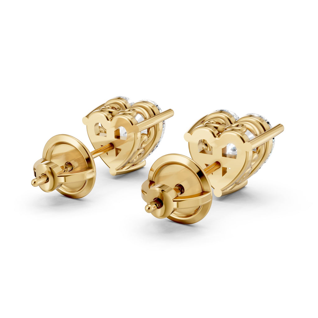 Heart Shape Lab-Grown Diamond Stud Earrings