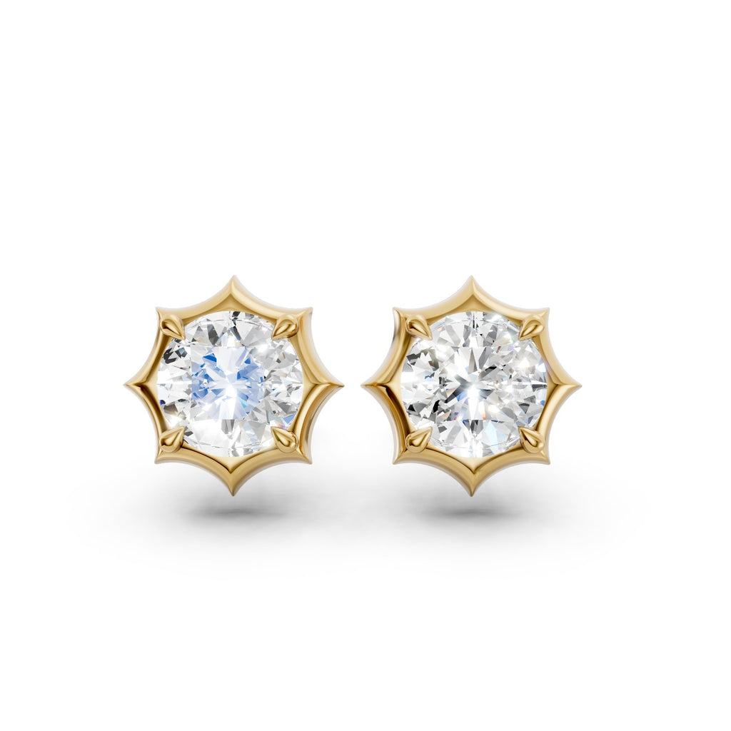 Round Cut Lab-Grown Diamond Stud Earrings