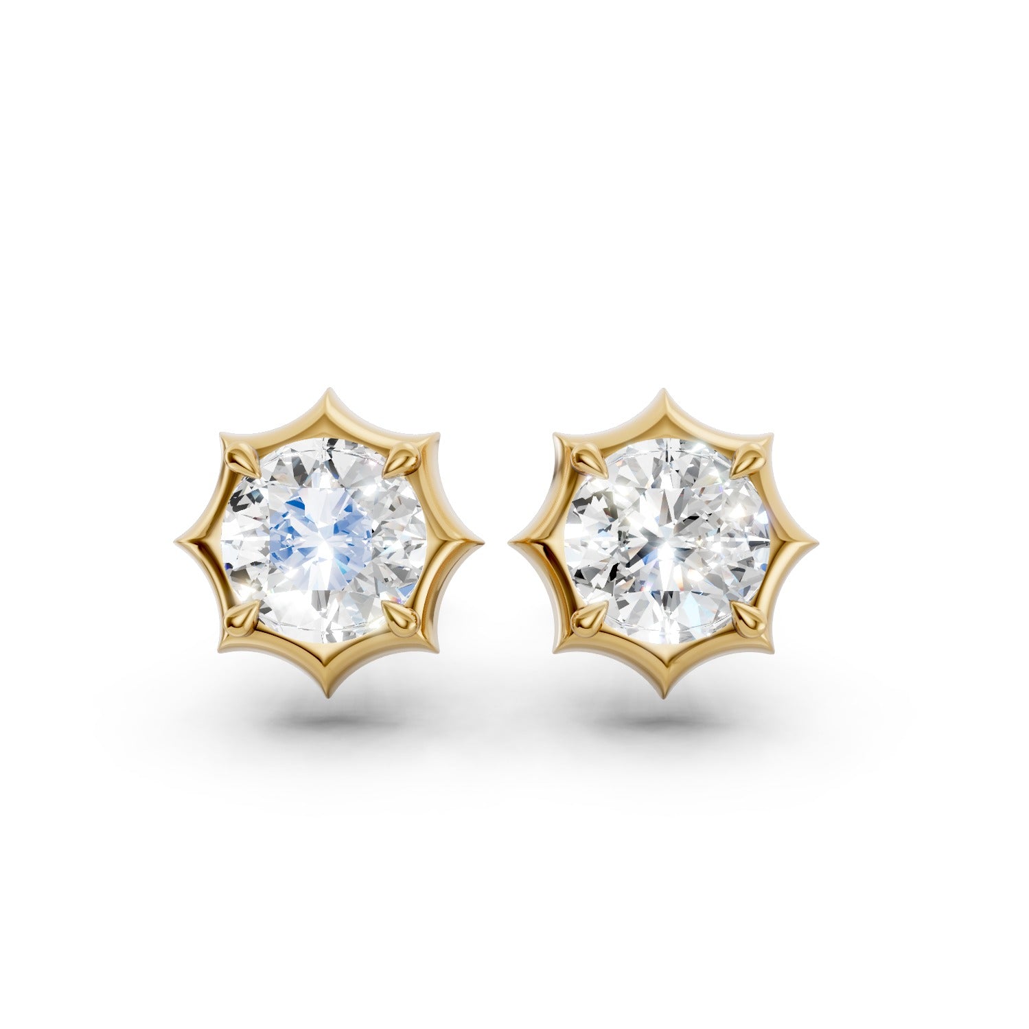 Round Cut Lab-Grown Diamond Stud Earrings