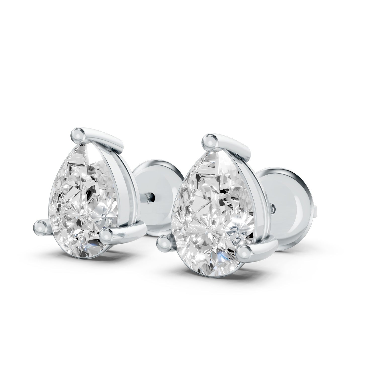 Pear Cut Lab-Grown Diamond Stud Earrings