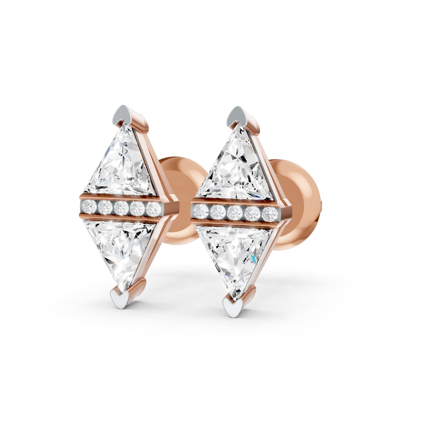 Triangle Cut Lab-Grown Diamond Geometric Stud Earrings