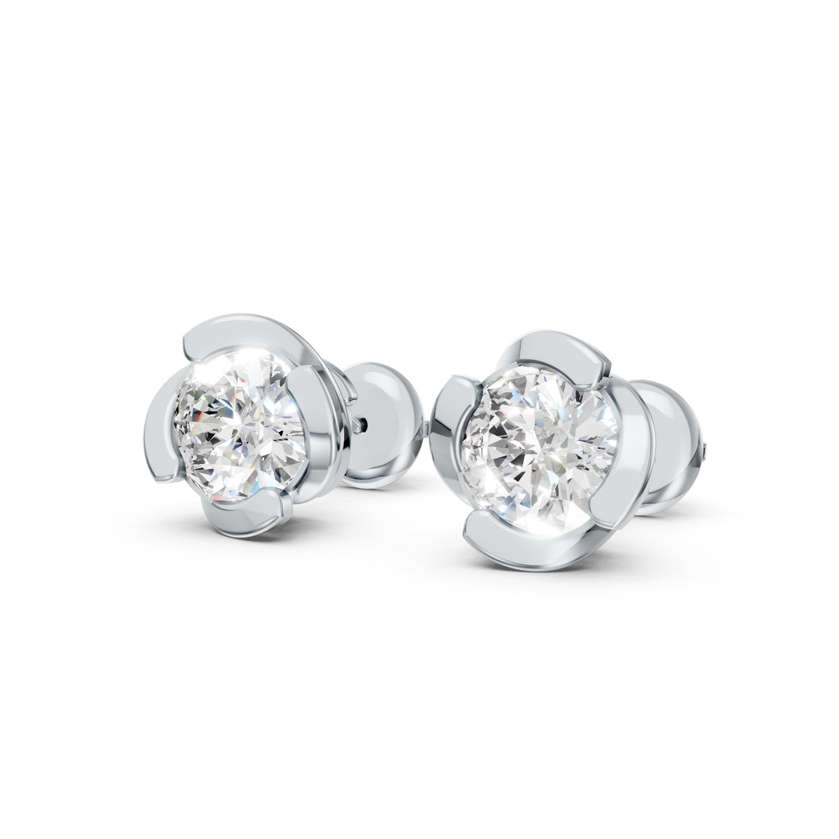 Round Cut Lab-Grown Diamond Stud Earrings