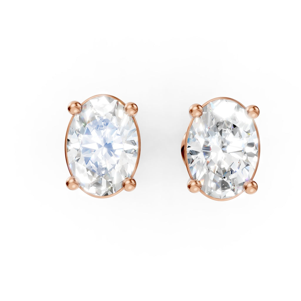 Oval Cut Lab-Grown Diamond Stud Earrings