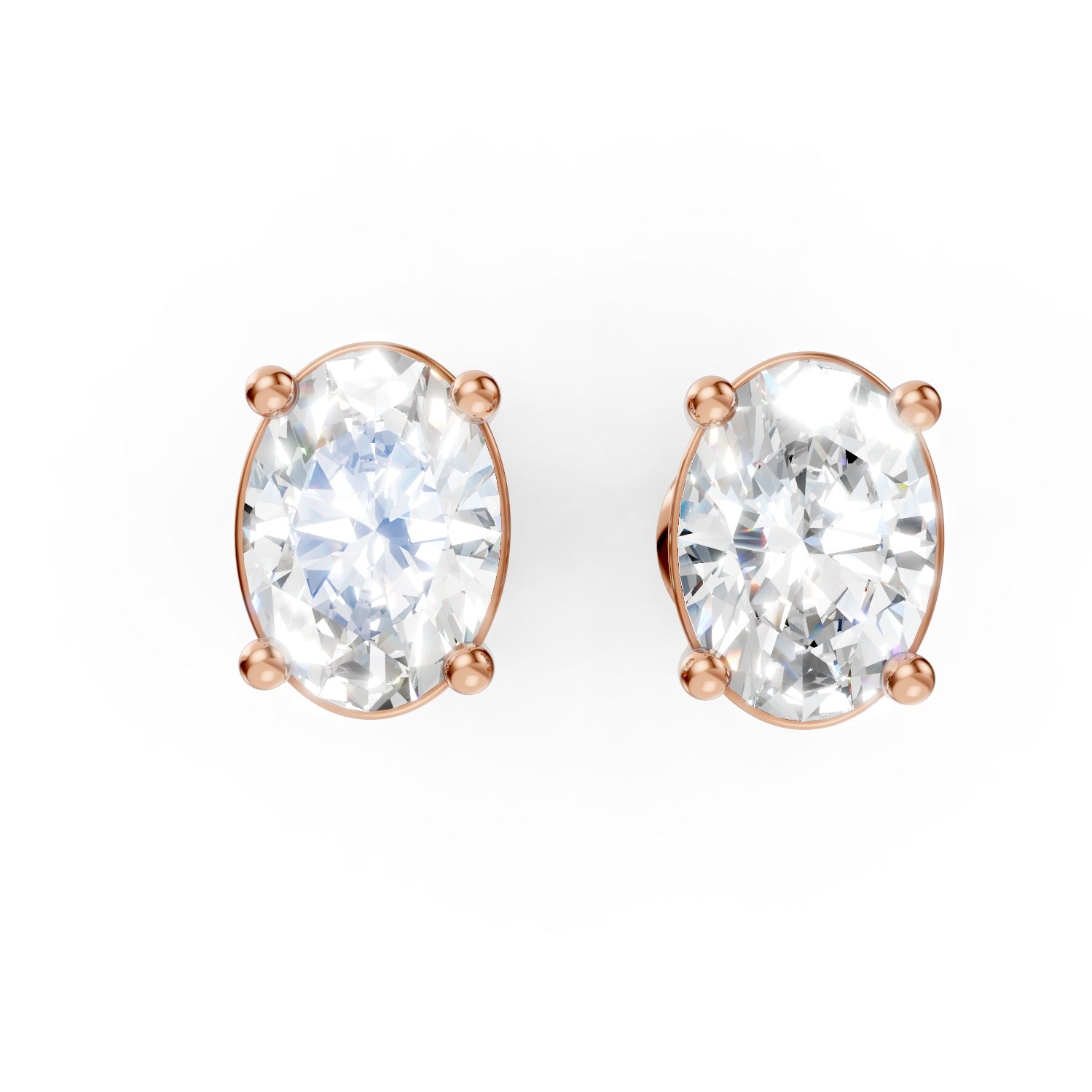 Oval Cut Lab-Grown Diamond Stud Earrings