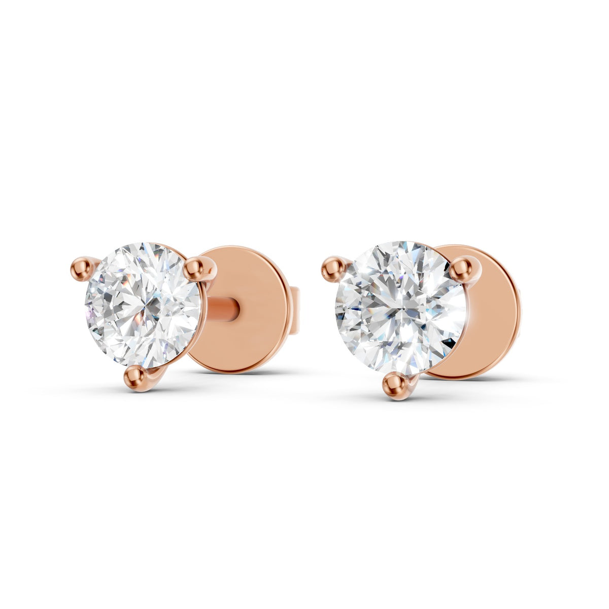 Round Brilliant Lab-Grown Diamond Stud Earrings