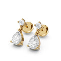 Pear-Shaped Lab-Grown Diamond Drop Stud Earrings