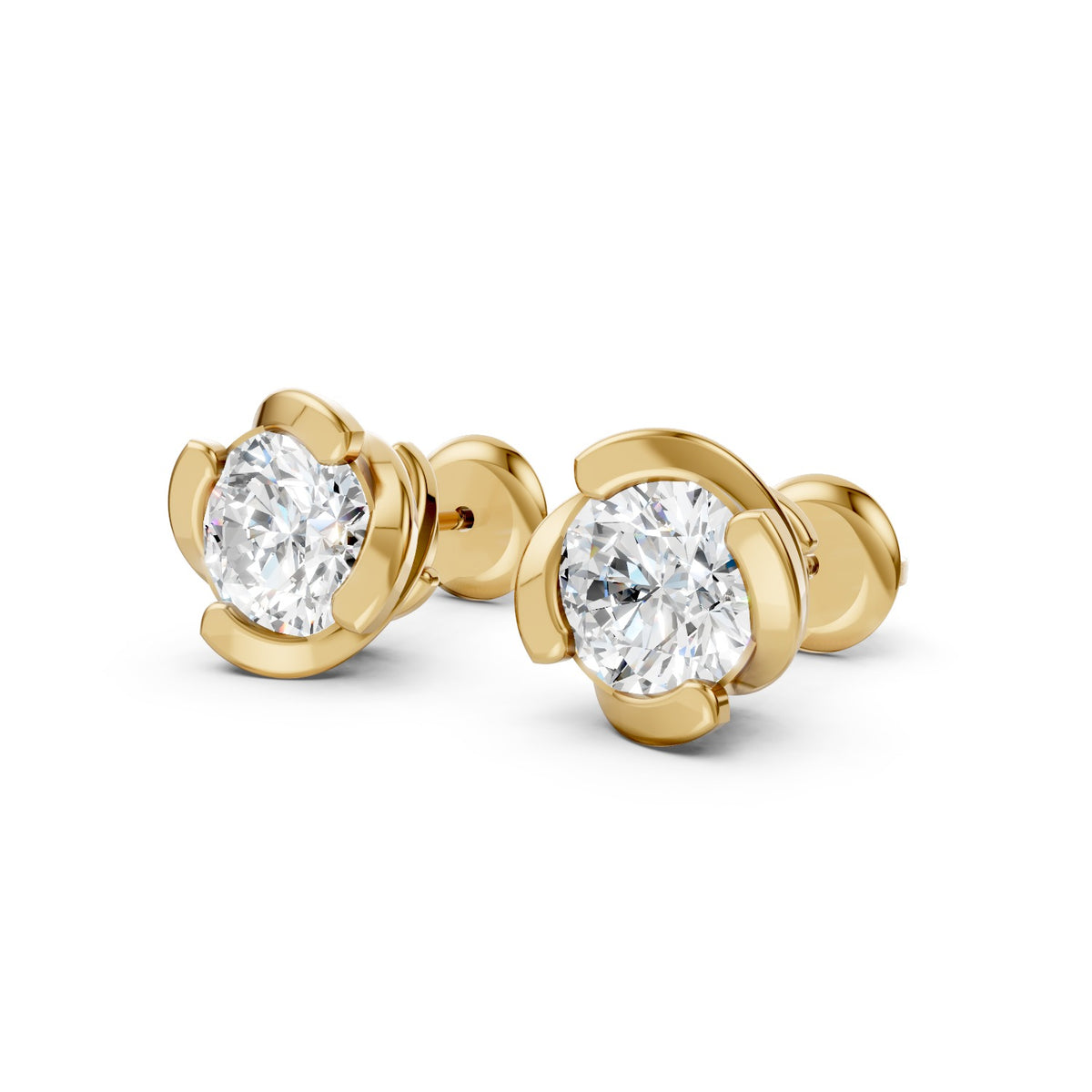 Round Cut Lab-Grown Diamond Stud Earrings