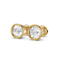 Bezel-Set Round Lab-Grown Diamond Stud Earrings