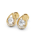 Round Brilliant Lab-Grown Diamond Halo Stud Earrings