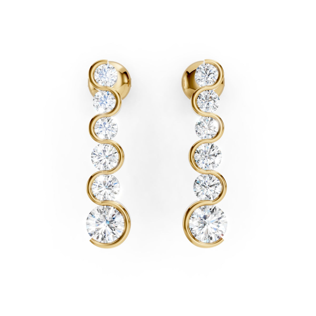 Lab-Grown Diamond Graduated Drop Earrings