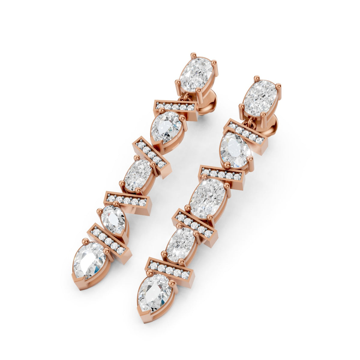 Lab-Grown Diamond Pear & Oval Drop Earrings