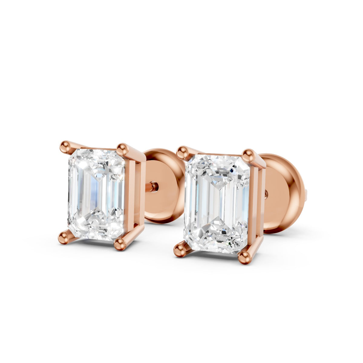 Lab-Grown Diamond Emerald-Cut Stud Earrings