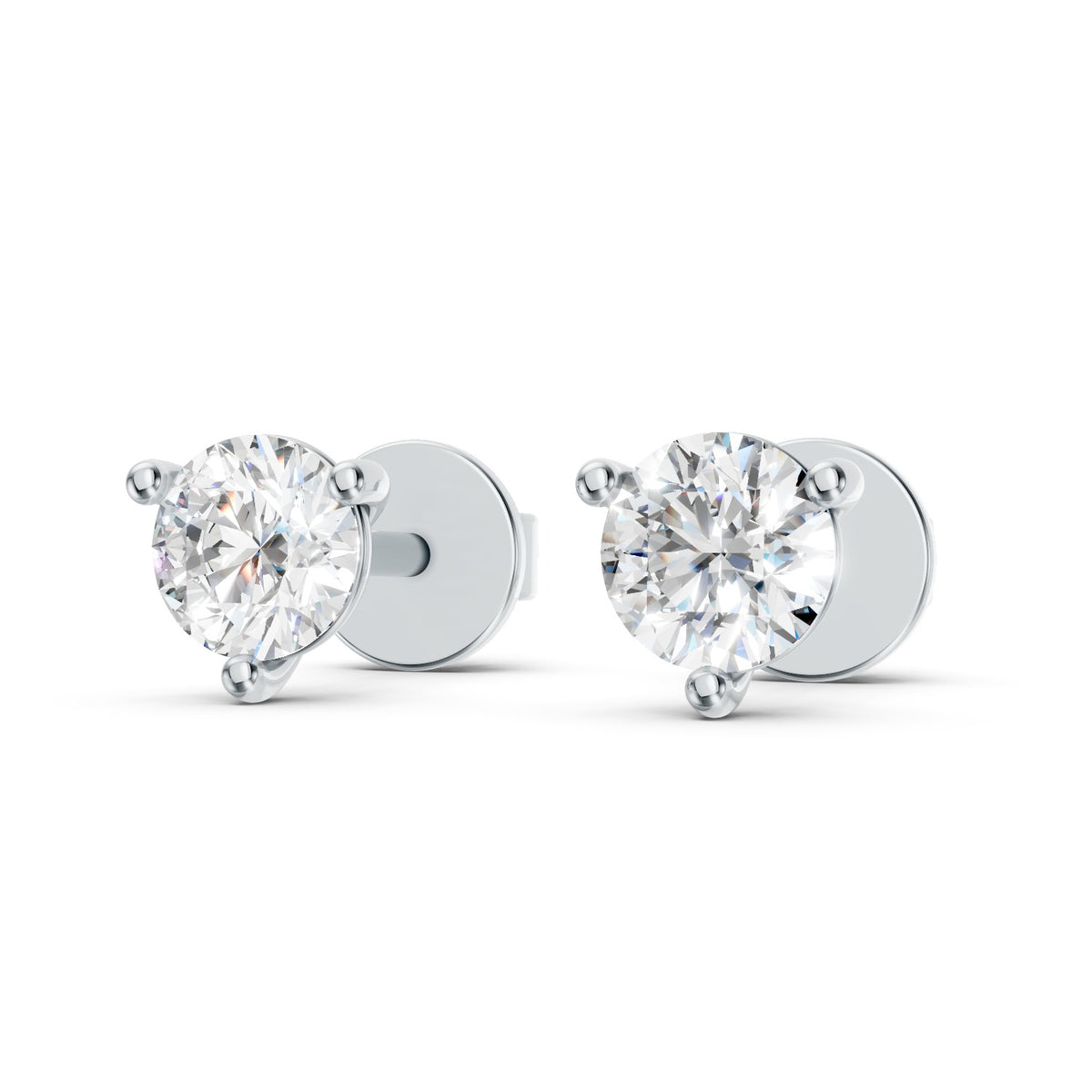 Round Brilliant Lab-Grown Diamond Stud Earrings