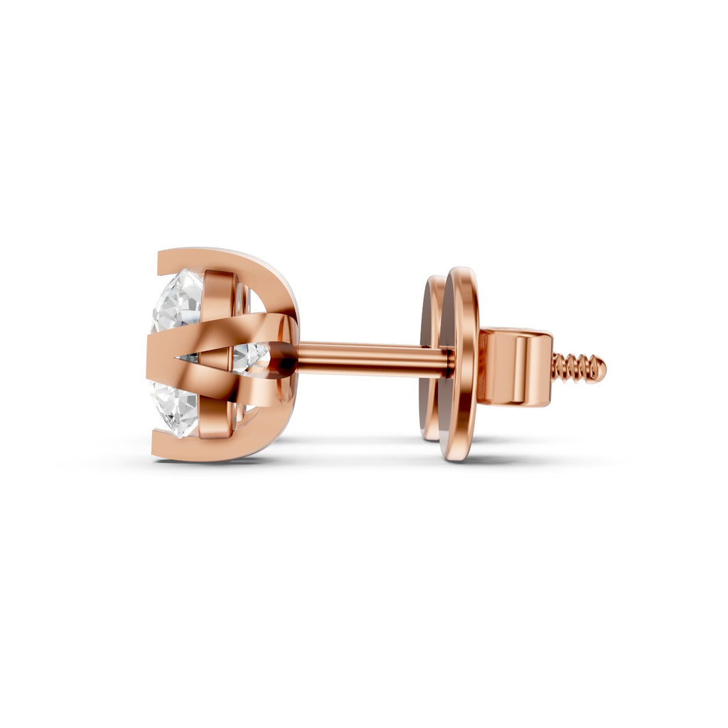 Four-Prong Round Lab-Grown Diamond Stud Earrings