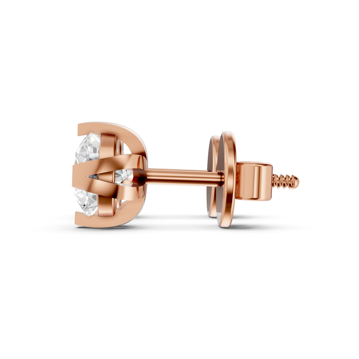 Four-Prong Round Lab-Grown Diamond Stud Earrings